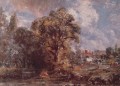 Scène sur un fleuve romantique paysage John Constable